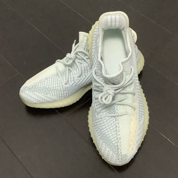 Adidas Yeezy Boost FW 3043 Light Blue Knit Sneakers Size 10.5